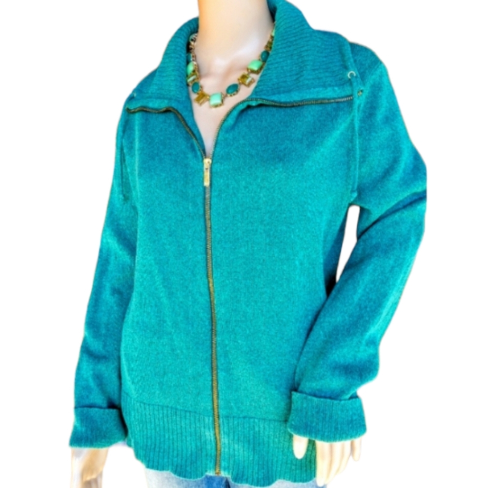 Jones New York Zip Front Sweater Size XL